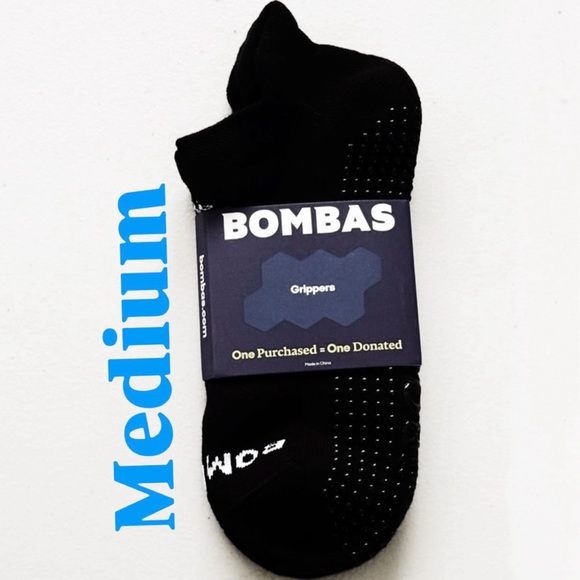 Bombas Women’s Gripper Ankle Socks Black Size M - Picture 1 of 7
